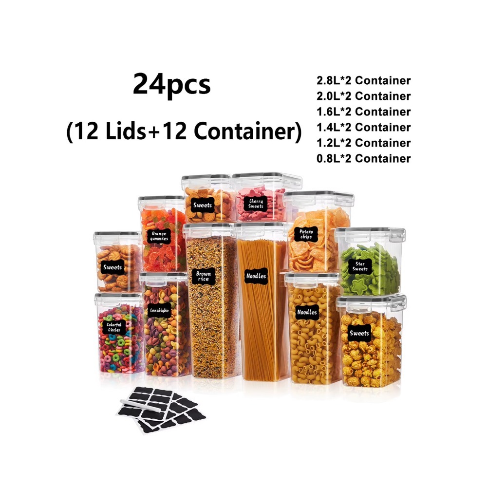 Meal Prep With Rice - ชุดกล่องเก็บอาหารแบบมีฝาปิด 24 ชิ้น ปิดสนิท ปลอดสาร BPA