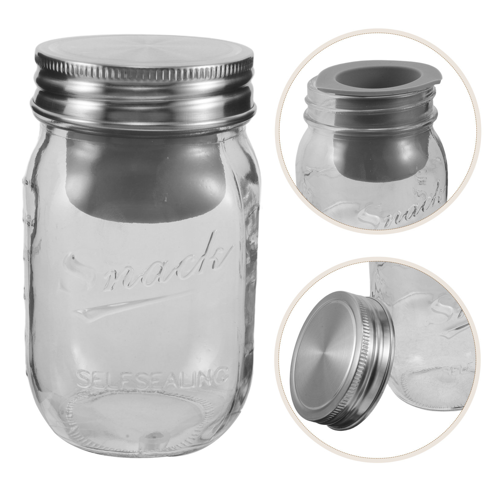 Meal Prep Glass Containers - โหลแก้วสำหรับใส่สลัด ปิดสนิท ไม่รั่วซึม ขนาด 16 ออนซ์
