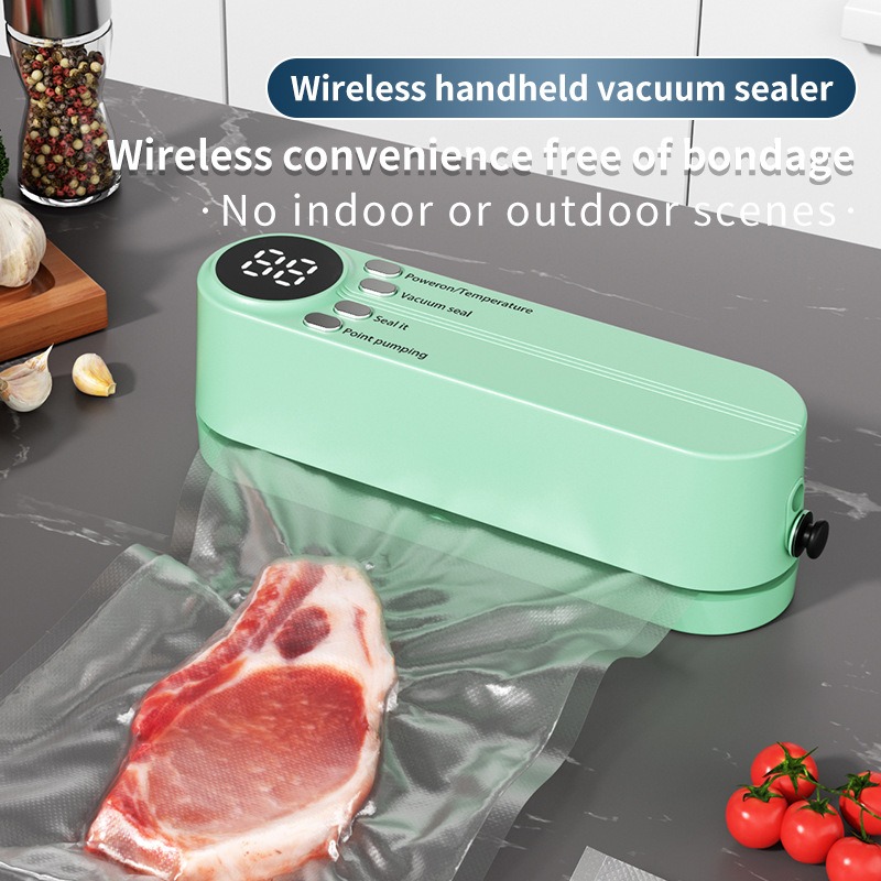 Meal Prep Vacuum Seal - เครื่องซีลสูญญากาศไฟฟ้าแบบพกพา สำหรับซีลถุง เครื่องแพ็คสูญญากาศแบบตั้งโต๊ะ สำหรับเก็บอาหารในครัว
