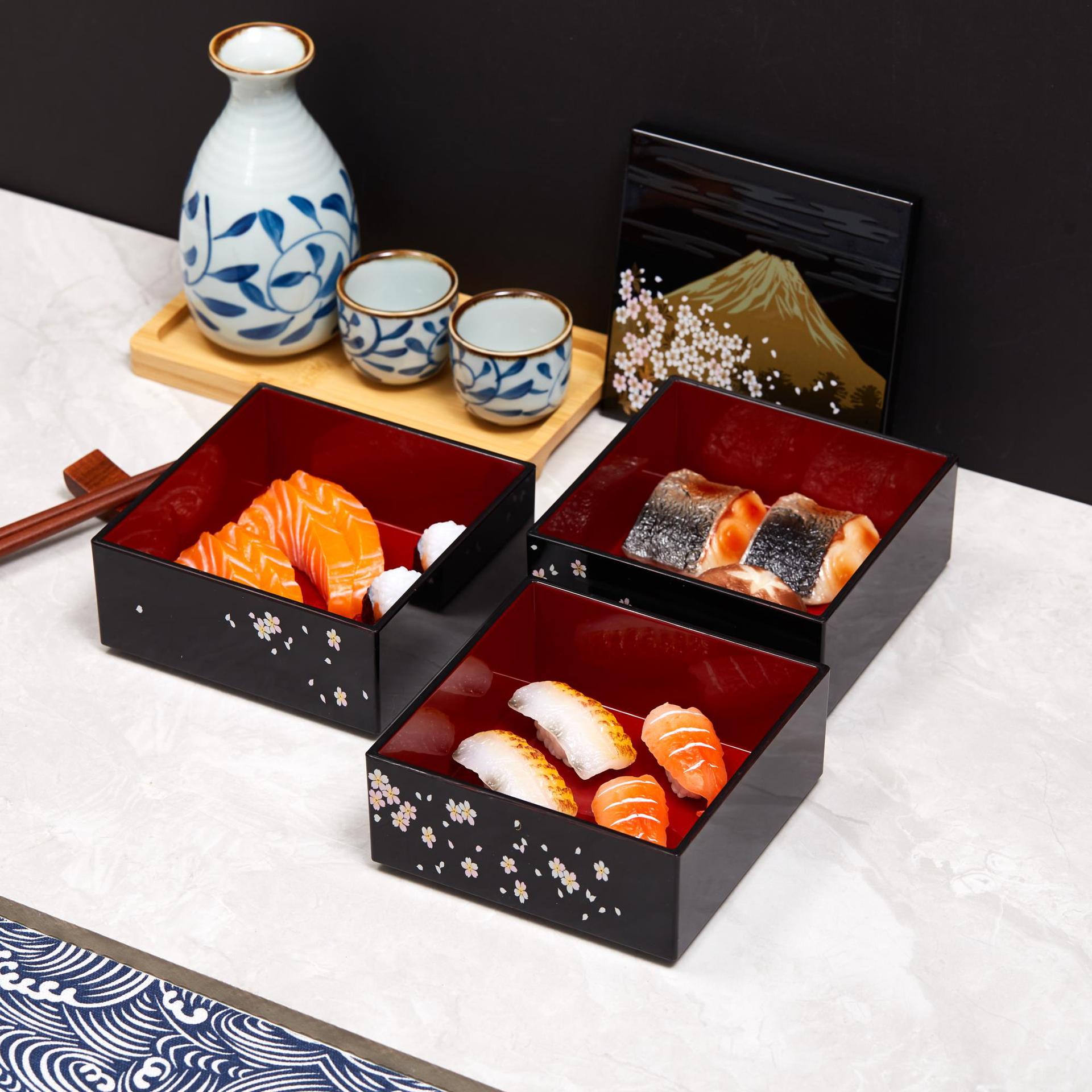 Meal Prep Japanese Food - กล่องเบนโตะสไตล์ญี่ปุ่น กล่องอาหารเพื่อสุขภาพสำหรับสำนักงาน กล่องอาหารปิกนิก กล่องขนม กล่องอาหารกลางวันสำหรับร้านอาหาร ซูชิ