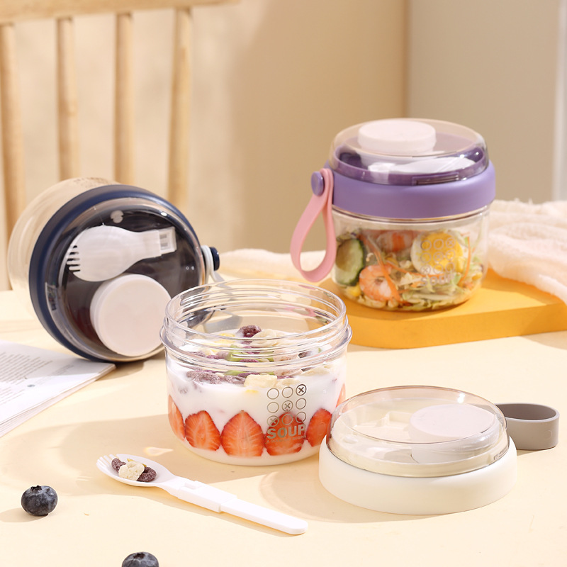 ถ้วยสลัดถ้วยข้าวโอ๊ตสองชั้นแบบ - Meal Prep Glass Containers บทวิจารณ์และราคา