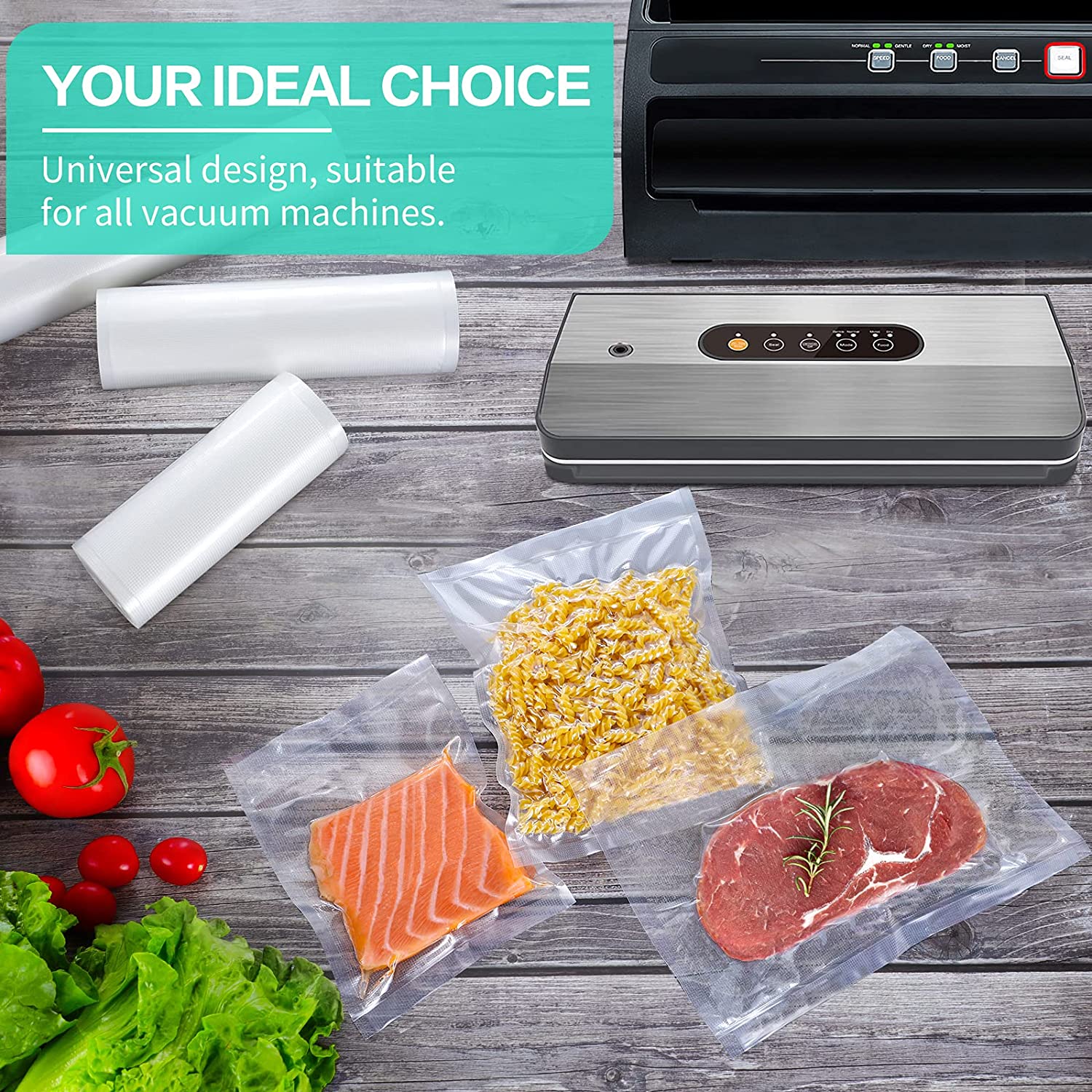 ถุงสำหรับเครื่องซีลสูญญากาศ ถุ - Meal Prep Vacuum Seal บทวิจารณ์และราคา