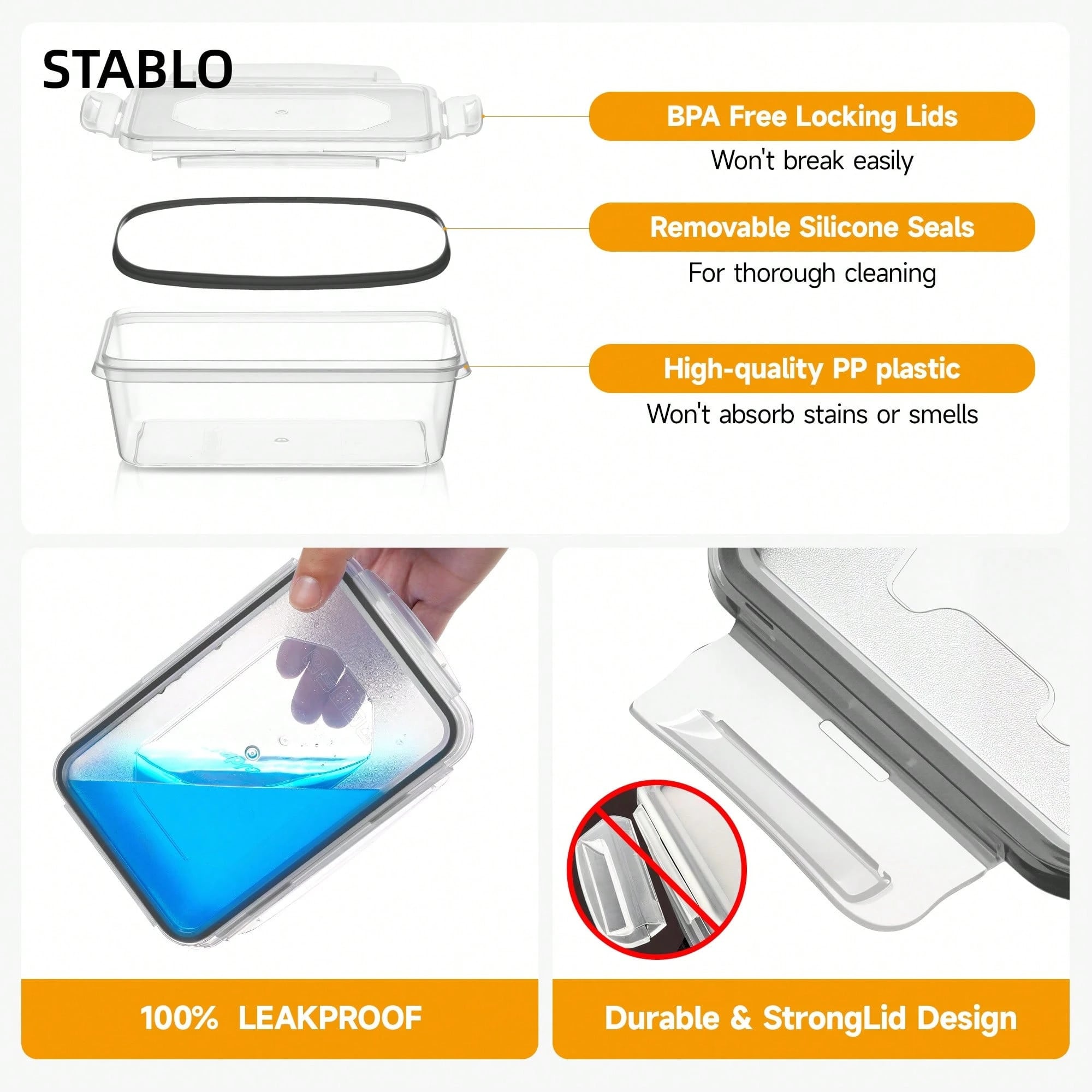 กล่องเก็บอาหารพลาสติกปิดผนึก 1 - Meal Prep Glass Containers บทวิจารณ์และราคา