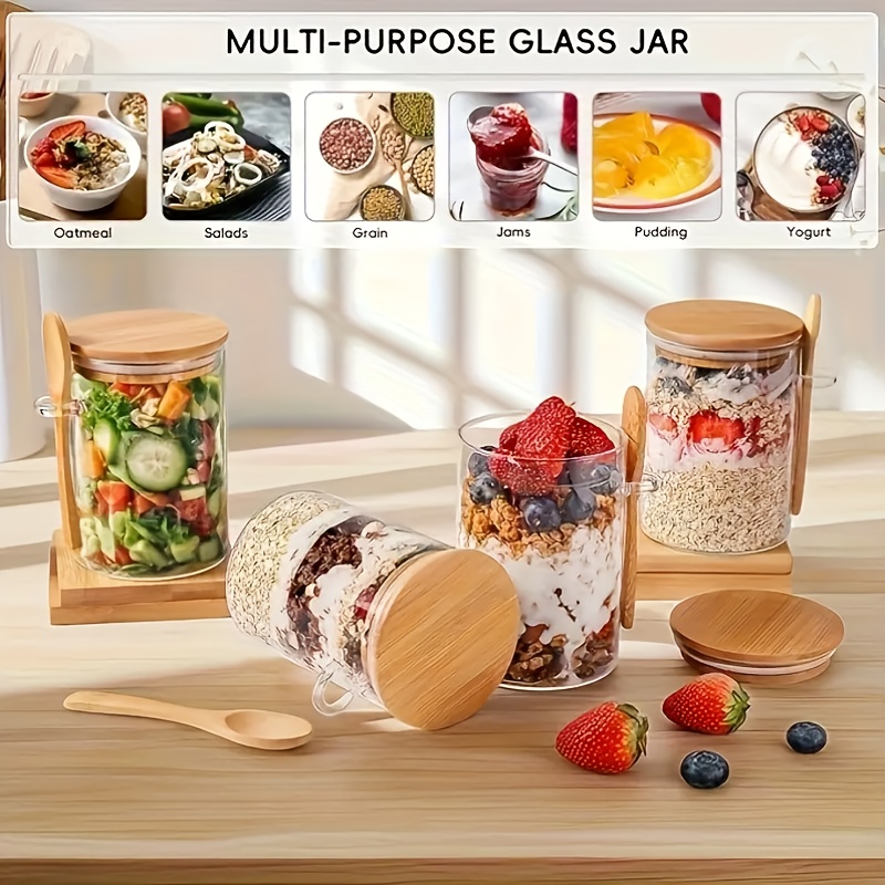 ชุดแก้วสำหรับใส่ข้าวโอ๊ต 1/2/4 - Meal Prep Glass Containers บทวิจารณ์และราคา