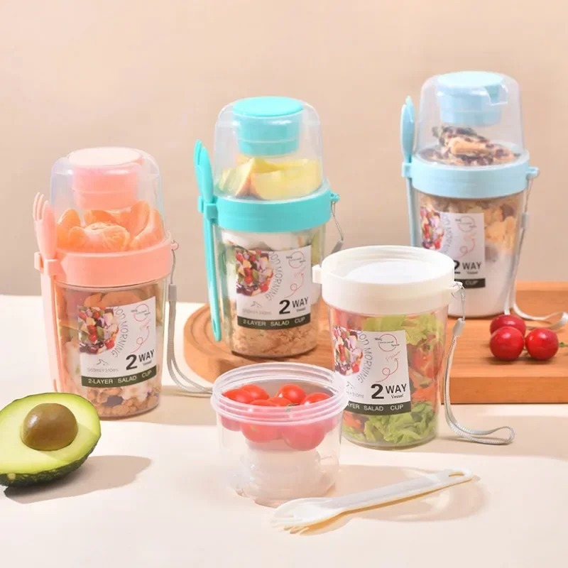 ถ้วยสลัดพกพา ถ้วยข้าวโอ๊ตสองชั - Meal Prep Glass Containers บทวิจารณ์และราคา