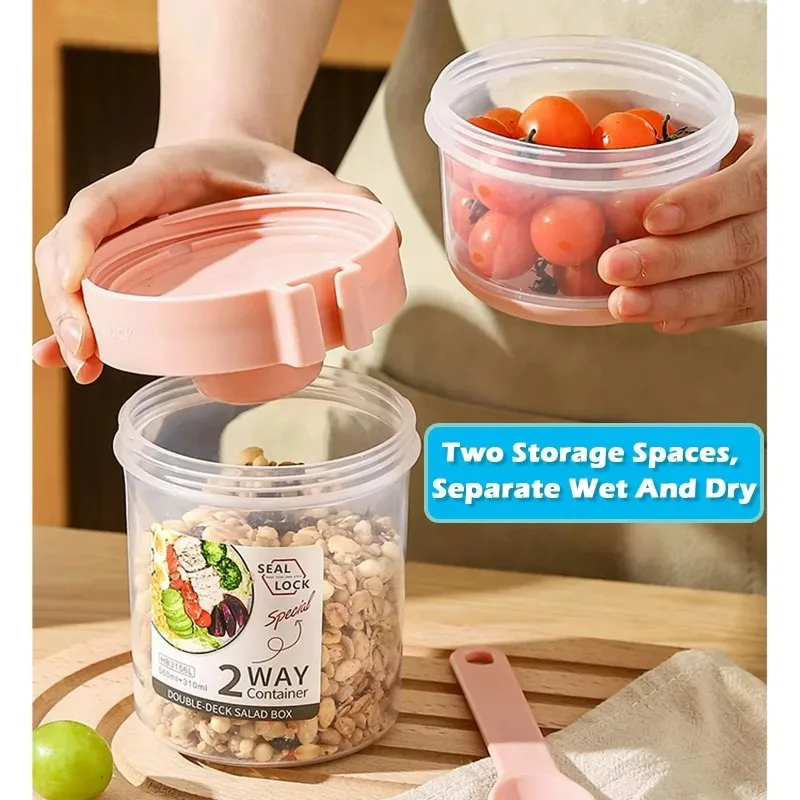 ถ้วยสลัดพกพา ถ้วยข้าวโอ๊ตสองชั - Meal Prep Glass Containers บทวิจารณ์และราคา